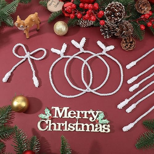 Miniatura 59 de Guirnalda de Navidad de 20 pulgadas, lazos decorativos de Navidad para barandilla, lazos giratorios reutilizables y flexibles para Navidad