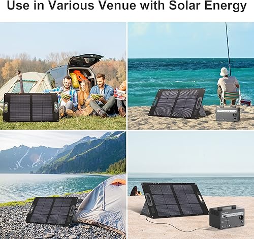 Miniatura 3 de 60W Panel solar portátil de alta eficiencia plegable Kickstand impermeable IP67 para estación de energía portátil Camping viaje al aire libre