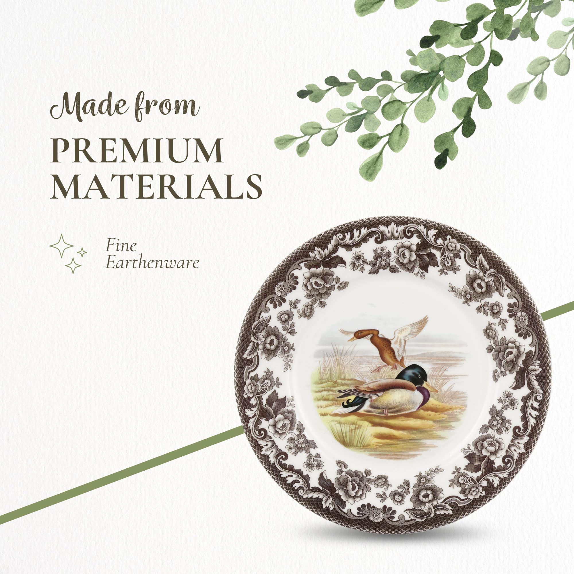 Amazon.com: Spode Woodland Mallard Luncheon Plate - 9