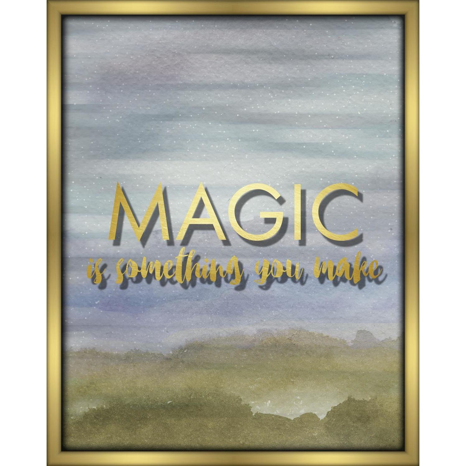 Linden Ave AVE10295 Magic is Something You Make-Blue Shadowbox Wall Art