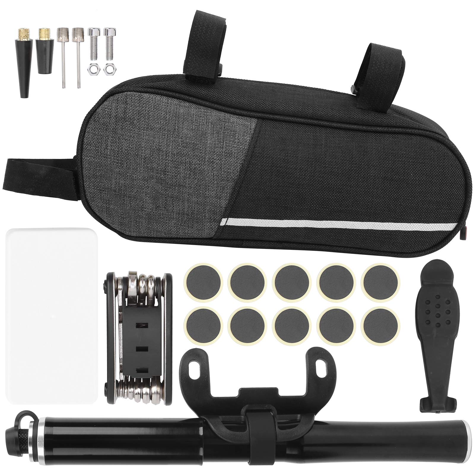 Kit di attrezzi professionali per riparazione mountain bike, pompa per pneumatici portatile, gonfiatore, set di chiavi multifunzione per ciclismo all'aperto, campeggio, cost