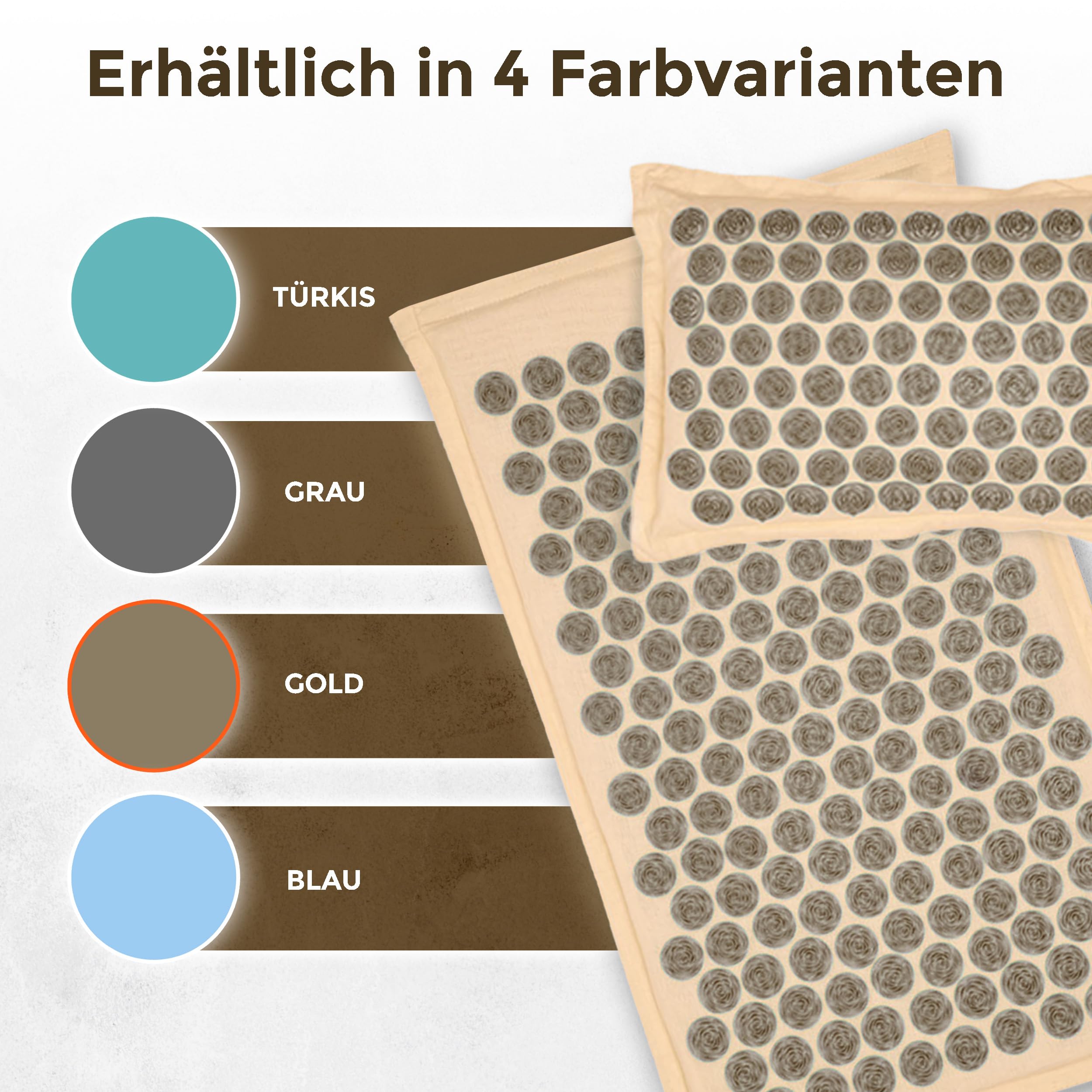Fitleap Akupressurmatte mit Kissen und Tasche, mit über 7000 Druckpunkten | Massage Matte löst Verspannungen und stimuliert Reflexzonen, das Blütenmuster wirkt durchblutungsfördernd und vitalisierend