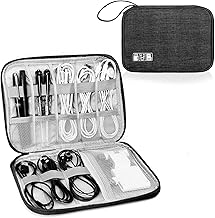 Woodland Cable Bag and Cable Organiser Bag is a Travel Essentials Electronics Travel Organizer for Chargers, Cables, USB Drive, SD Card, Power Bank and Hard Disk with Handle (Black)