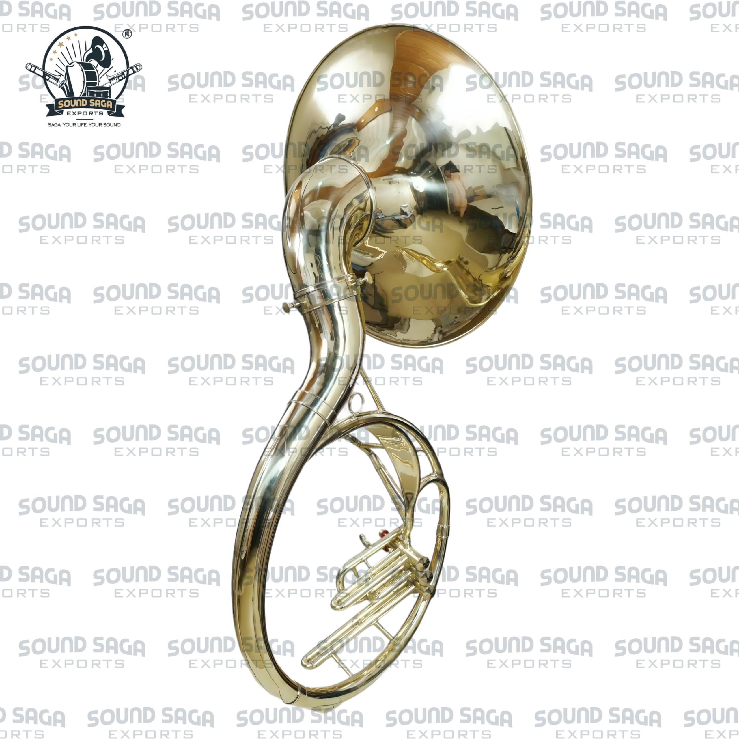 Sousaphone - Pasador BB hecho a mano de latón de alta calidad, incluye boquilla y funda de transporte (latón)