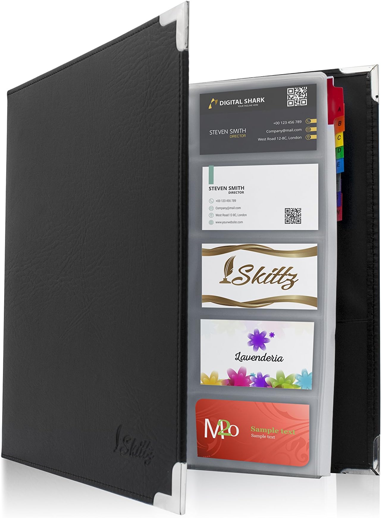 Business Card Book Coupon Leather Organizer Binder W/Sleeves 600 Storage Capacity