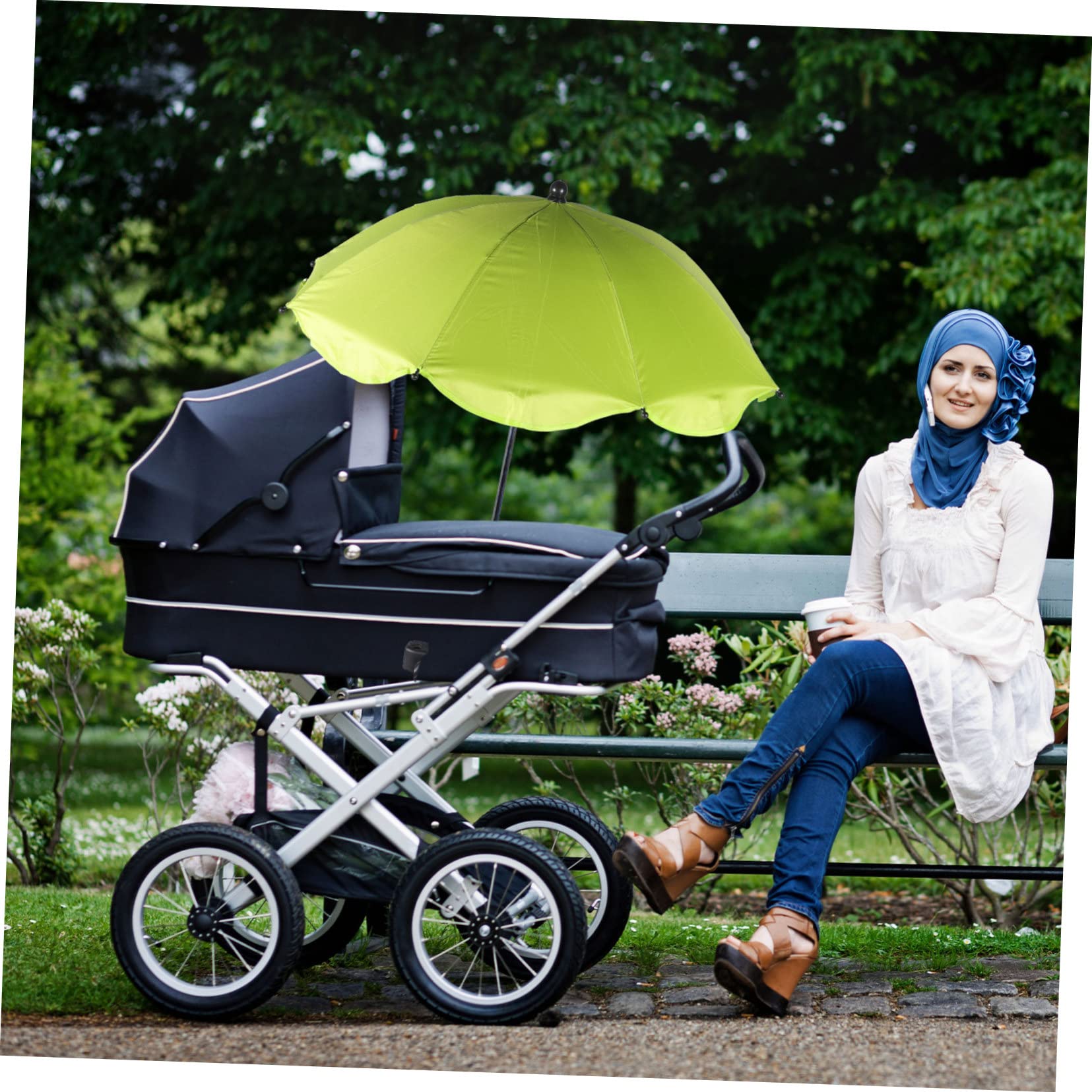 ibasenice 2 Piezas paraguas de cochecito sombrilla cochecito bebe accesorios carrito bebe paraguas para cochecito kid umbrella carro cochecito de viaje paraguas con clip para cochecito paño