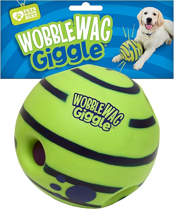 Wobble Wag Giggle Ball, Interactive Dog Toy, Fun Giggle Sounds When