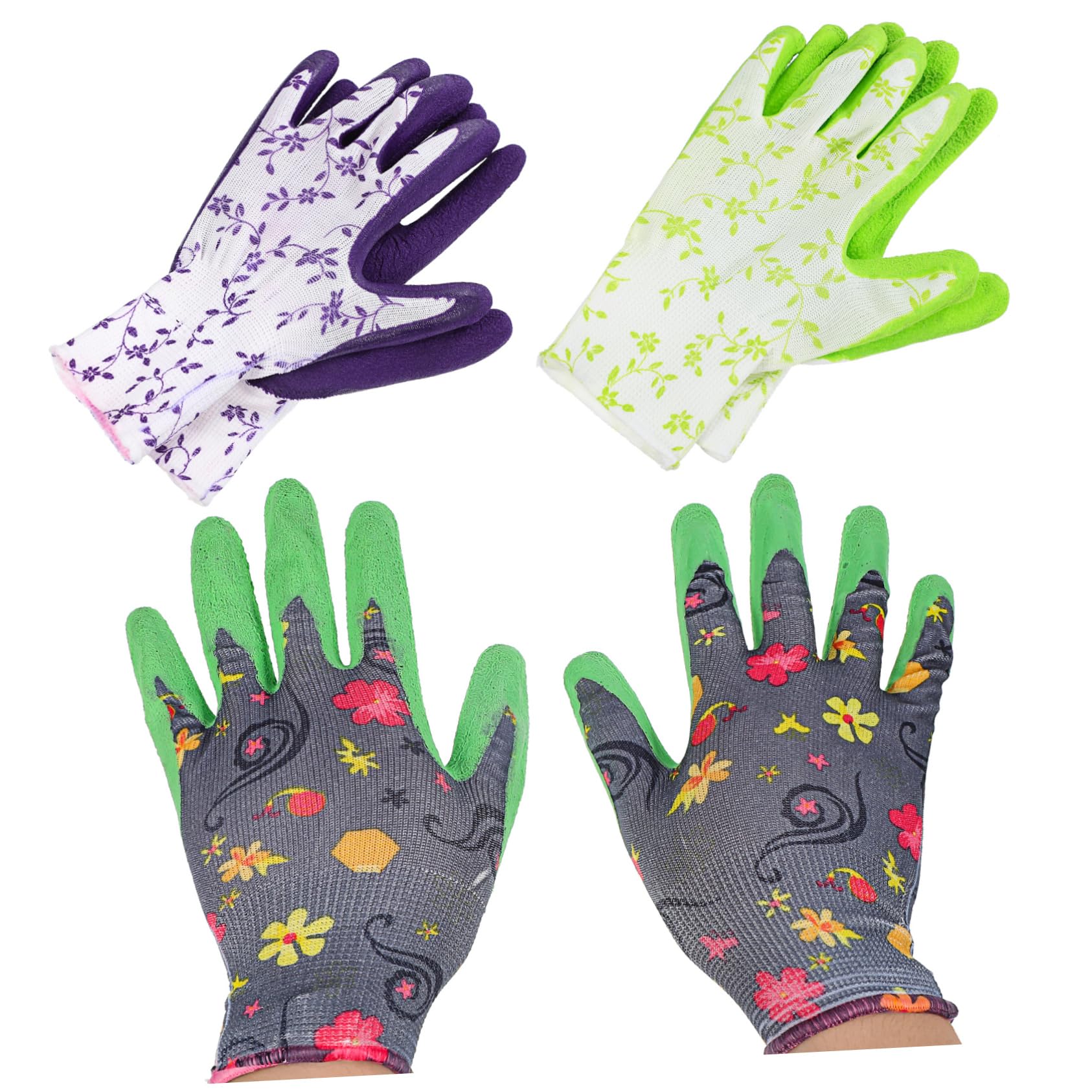 CIYODO 3-pair Large Garden Gloves Heavy Duty Gardening Gloves for Men Women Multi-use Work