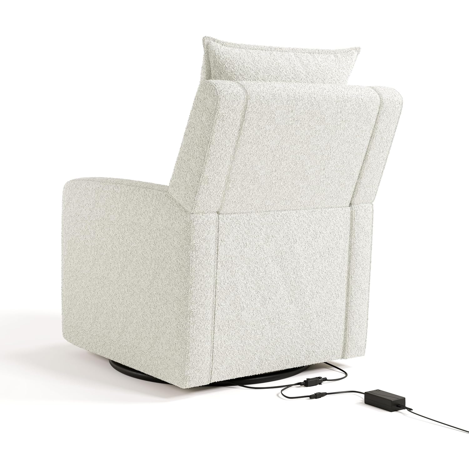Storkcraft Timeless Recliner Glider with USB Charging Port (Ivory Boucle) - Ultimate Nursery Rocking Chair, Baby Glider Chair for Nursery, 360° Swivel Recliner, Plush Upholstery