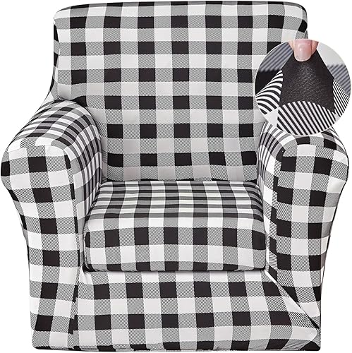 Miniatura 9 de JQinHome Funda elástica para sofá de 6 piezas con funda de sofá estampada, funda de sofá con patrón floral con 3 fundas de cojín separadas, S008