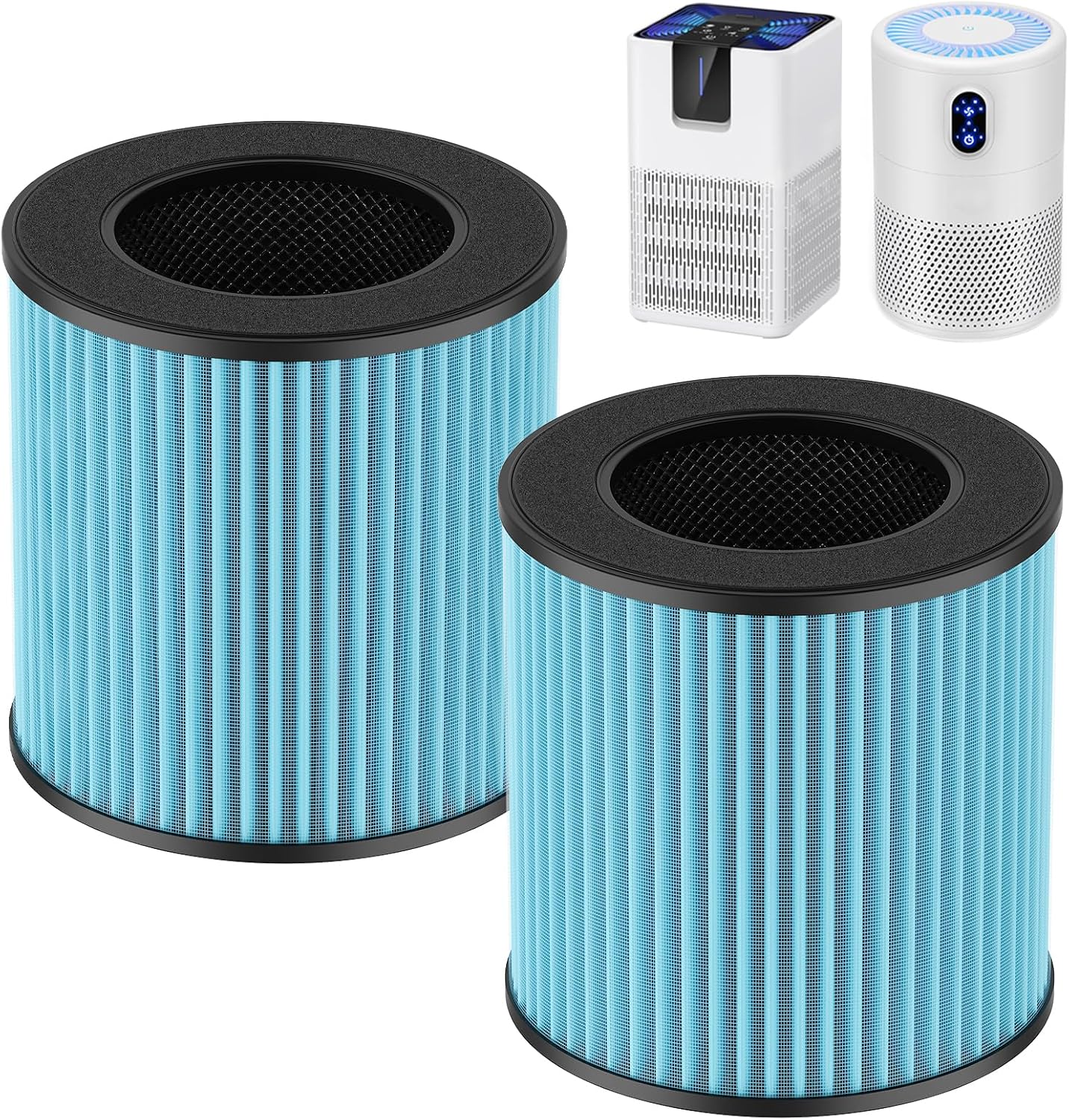 B-D02L/M05 Smoke Remover Replacement Filter, Compatible with MOOKA B-D02L/M05 Air Purifiers, for VEWIOR B-D02U, KOIOS B-D02L, for Tailulu D10 Air Purifiers, Blue, 2 Pack