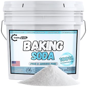 TradeGrade Pure Baking Soda Powder 15 lb Bucket, Sodium Bicarbonate Powder | Premium Food-Grade for Baking, Bread, Cookies & More | Baking Soda for Cleaning, Natural Cleaner & Deodorizer