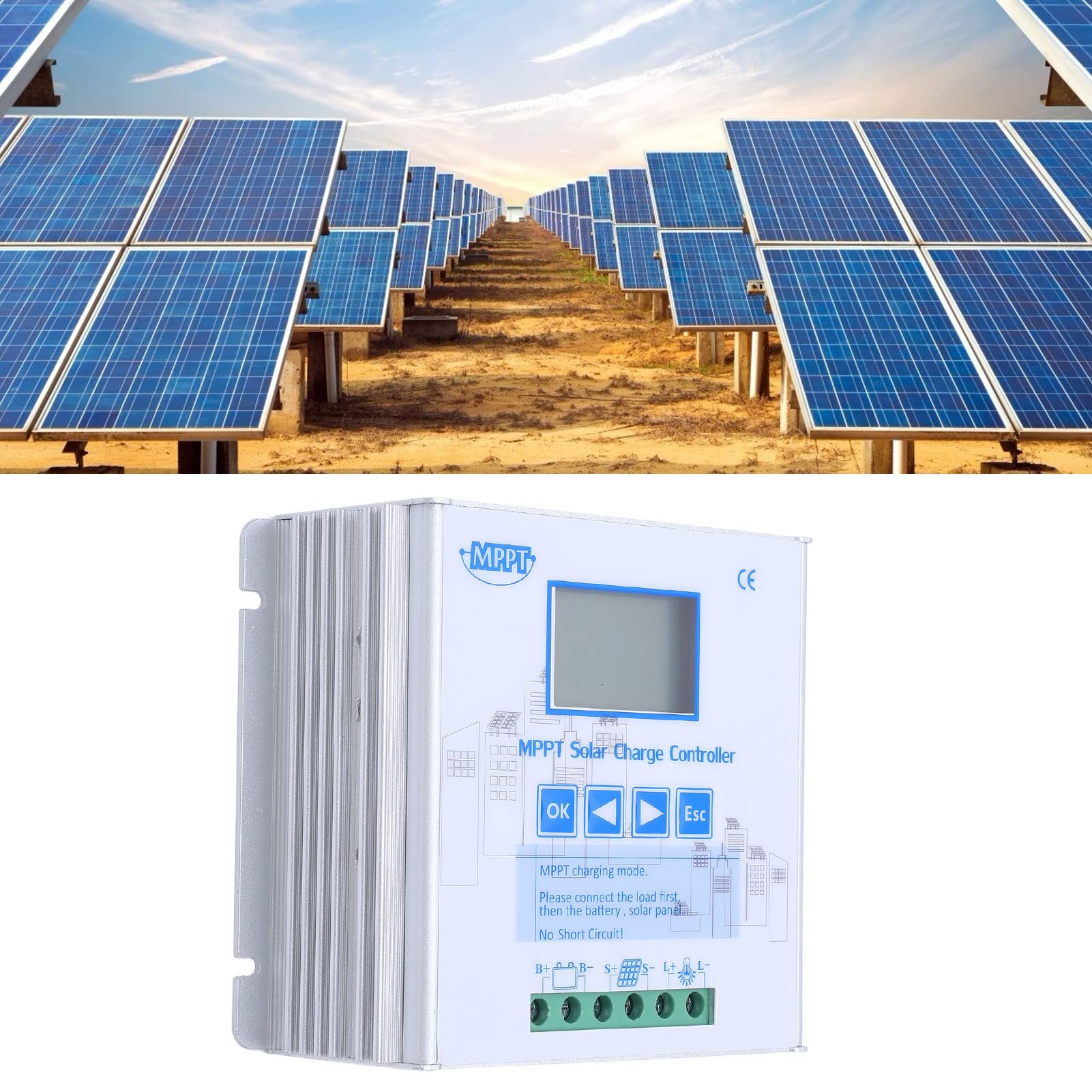 MPPT Solar Boost Controller 10A 12V / 24V |80-V-PV-Eingang, sicherer Schutz für netzunabhängige Systeme |Solarpanel-Regler für Wohnmobil-/Boots-/Heimbatterie |Lithiumkompatibel