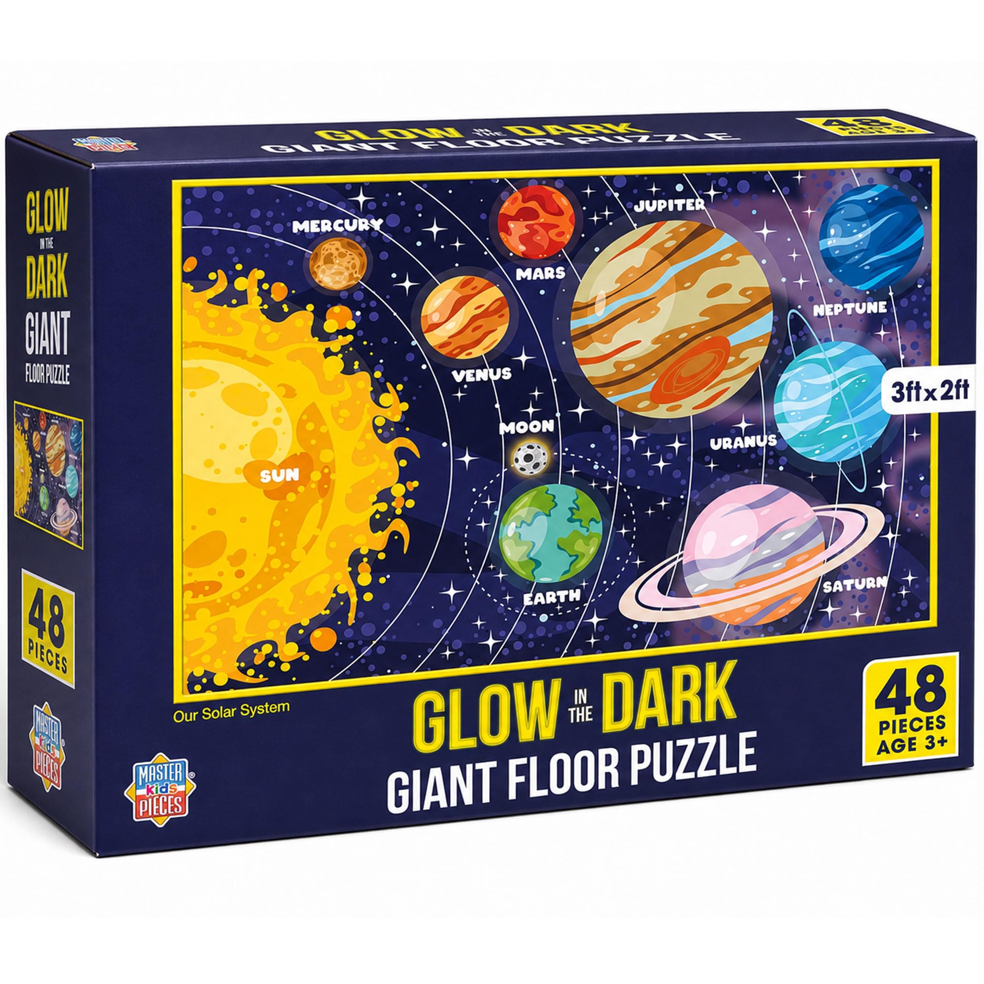 Brille dans le noir - Puzzle de sol de 48 pièces Notre système solaire