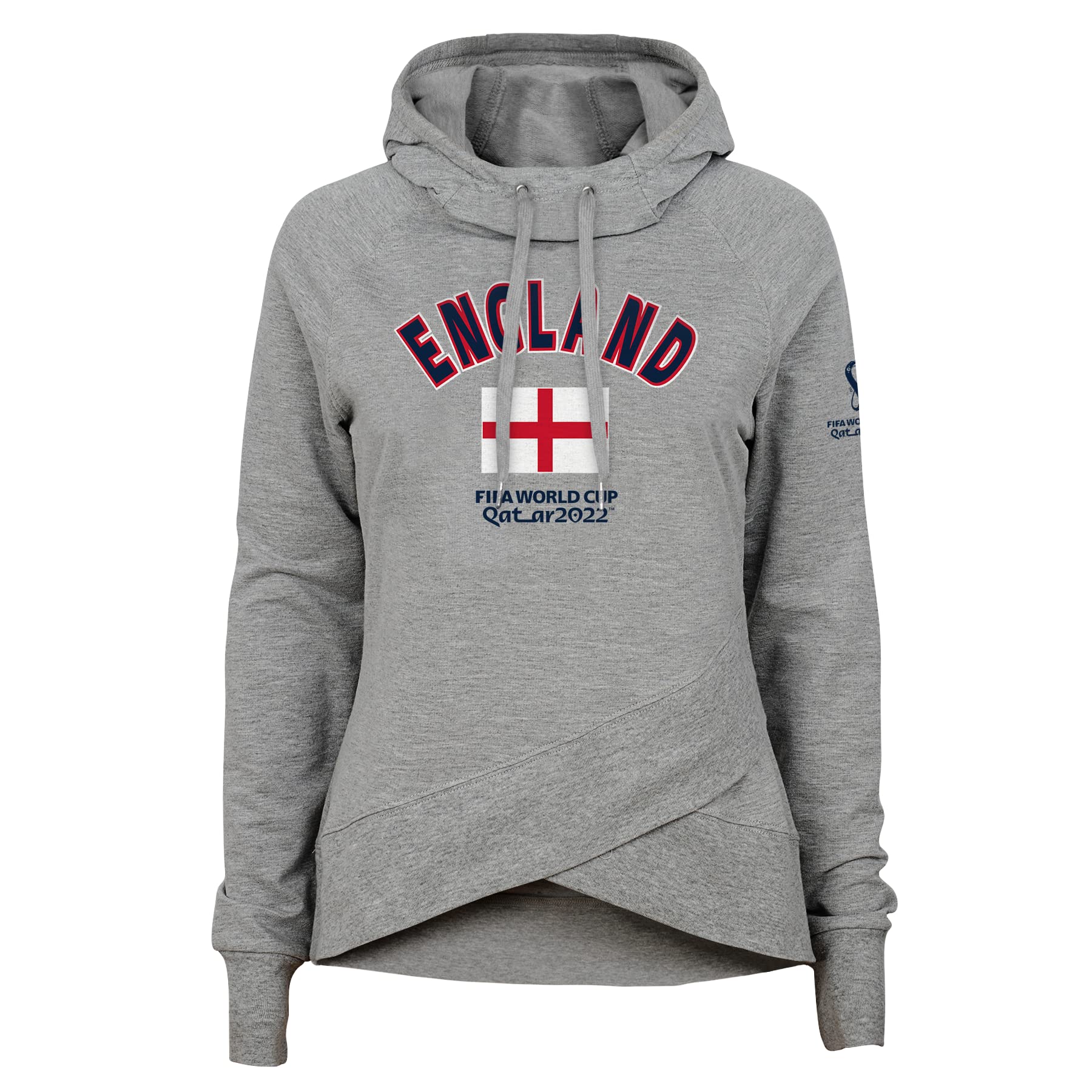 Outerstuff Womens FIFA World Cup Flag Funnel Neck Hood, Tri-Blend Heather Grey, Small