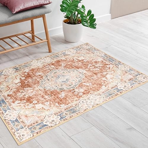 Miniatura 53 de MUJOO - Alfombra de 8 x 10 pies para sala de estar, grande, lavable, bohemio, para dormitorio, antideslizante, abstracto, suave, de pelo corto