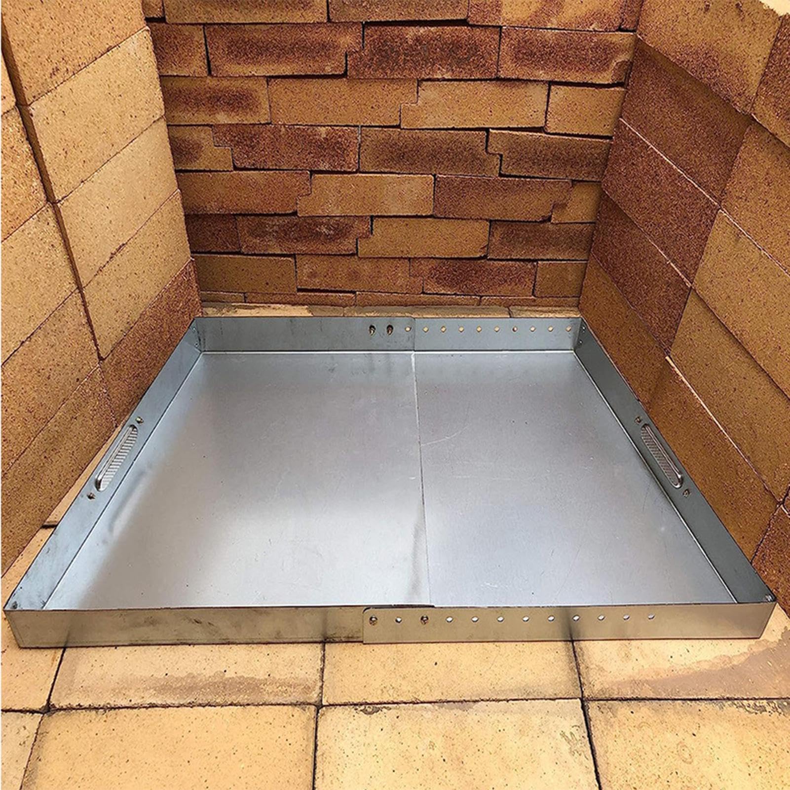 Bandeja para chimenea, soporte de acero para recoger cenizas con paquete de tornillos, herramienta de recolección ajustable resistente al óxido, accesorios de chimenea para una fácil limpieza