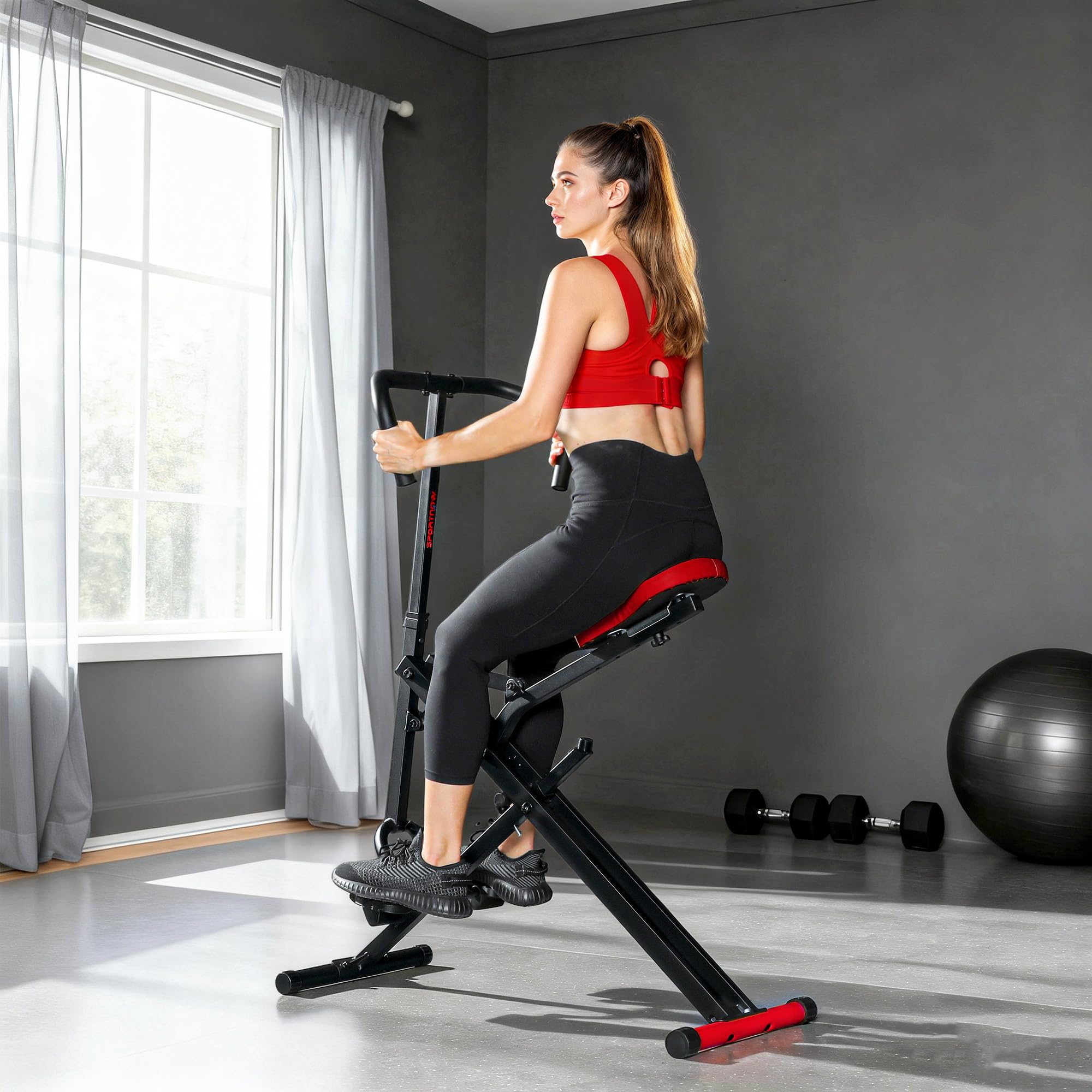 SPORTNOW Appareil d'Entraînement Abdominal, Appareil de Fitness Pliable avec Siège Réglable, Machine d'Entraînement pour Bras, Jambes, Dos, Fessiers, Installation Facile, pour Maison et Salle de Gym