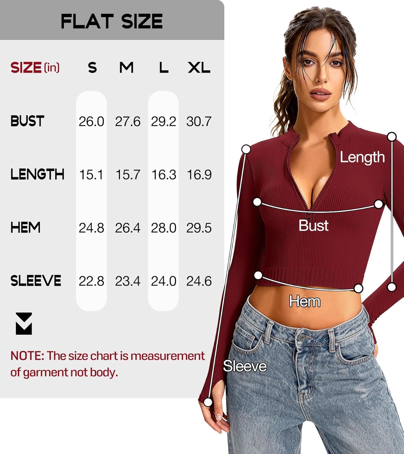 VEQKING Women Long Sleeve Workout Crop Tops Half Zip Pullover Sweatshirt Ribbed Tight Fitted Athletic Shirts with Thumbholes - Image 5