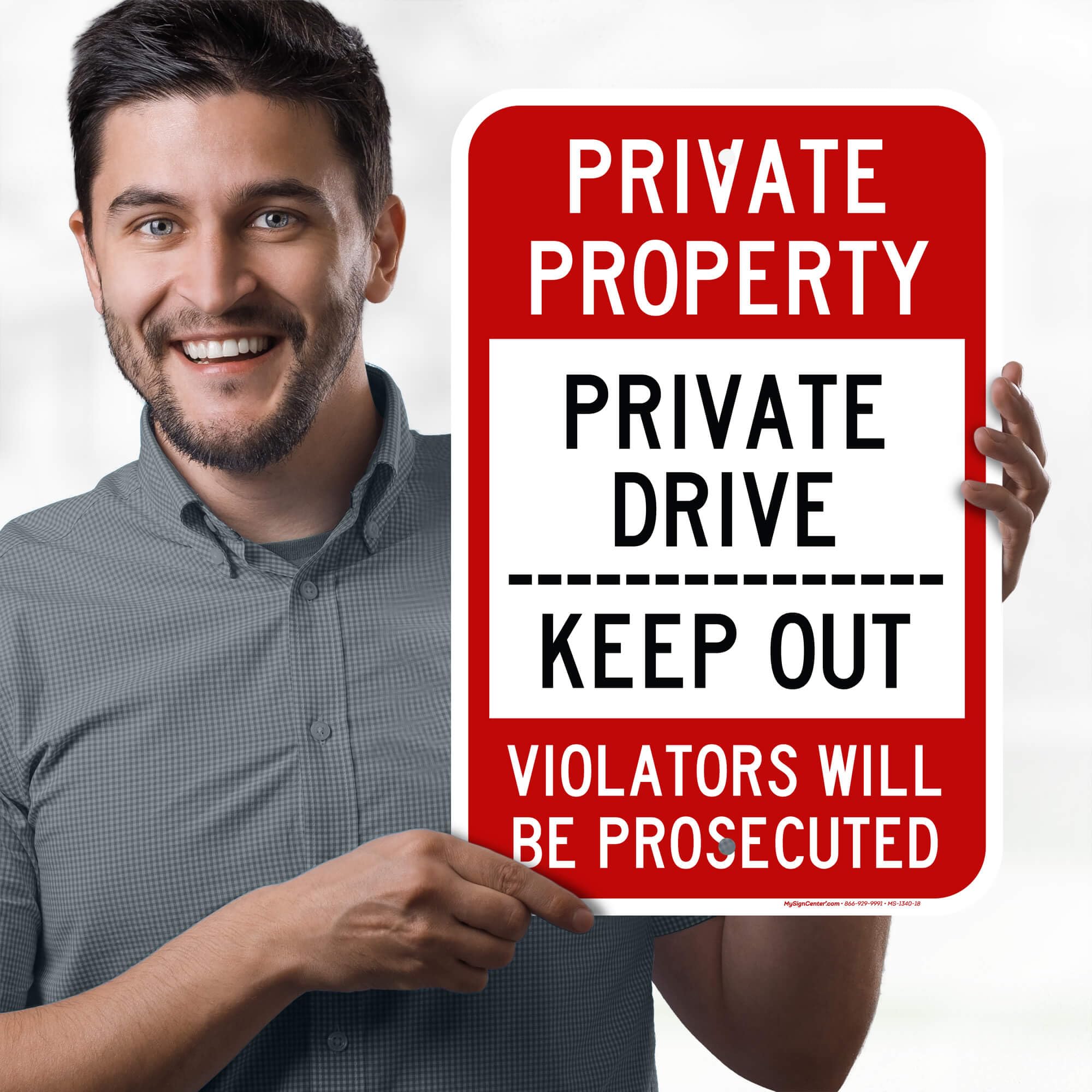 Private Property, Private Drive Keep Out, Violators Will Be Prosecuted Sign, 12x18 Inches, Rust Free .063 Aluminum, Fade Resistant, Made in USA by My Sign Center