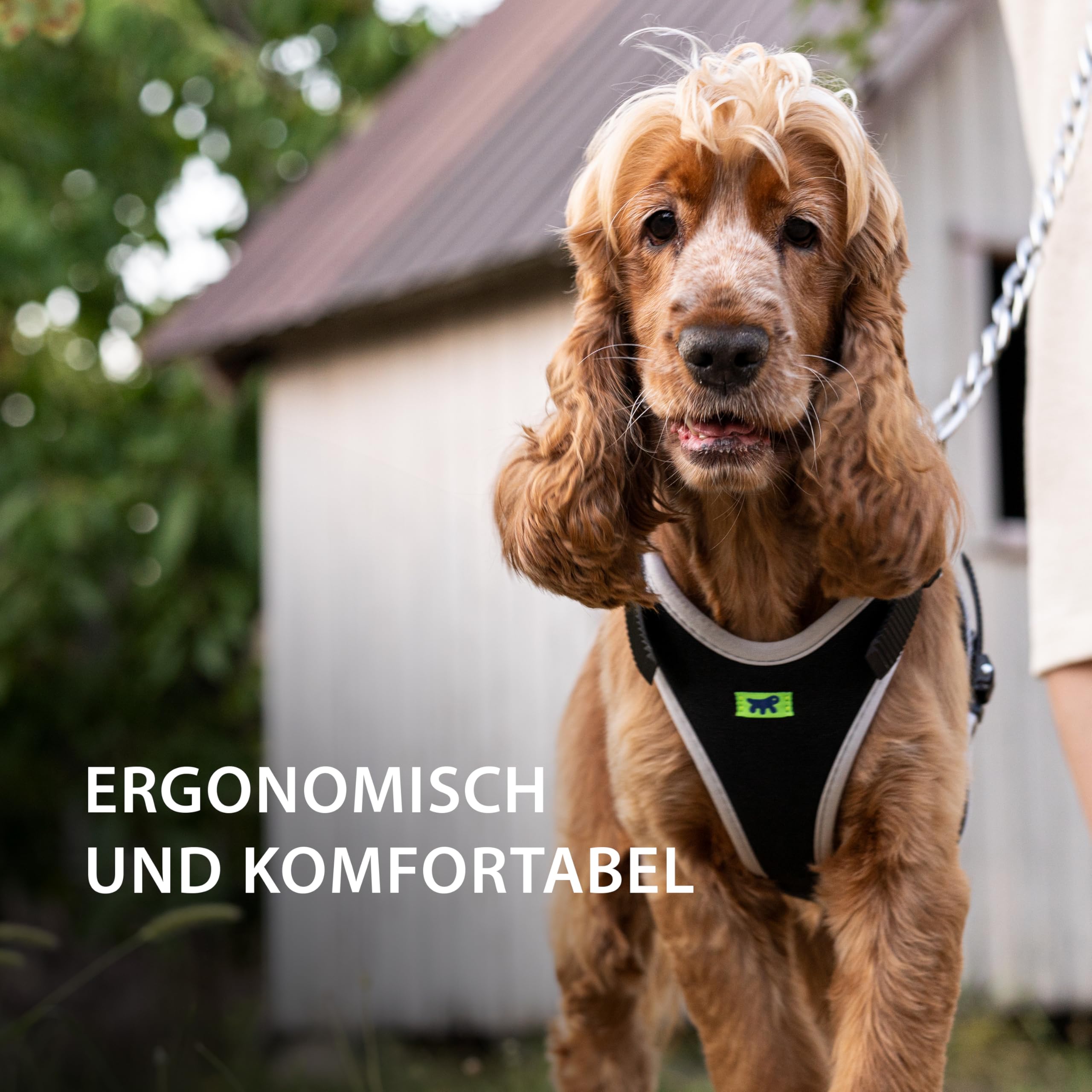 Ferplast Hundegeschirr für große Hunde ERGOCOMFORT, verstellbar, komfortabel, gepolstert, mit Schnellverschluss, Größe L, max. 40 kg. Silber