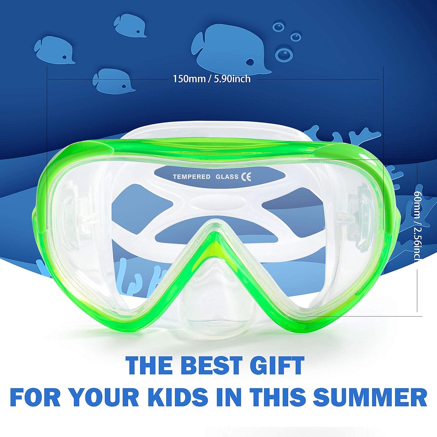 EXP VISION 2PCS Kids and Adult Diving Mask Snorkeling Gear, Adult Scuba Dive Mask, Silicone Kids Swim Goggles with Nose Cover for Snorkeling Scuba Free Diving Spearfishing