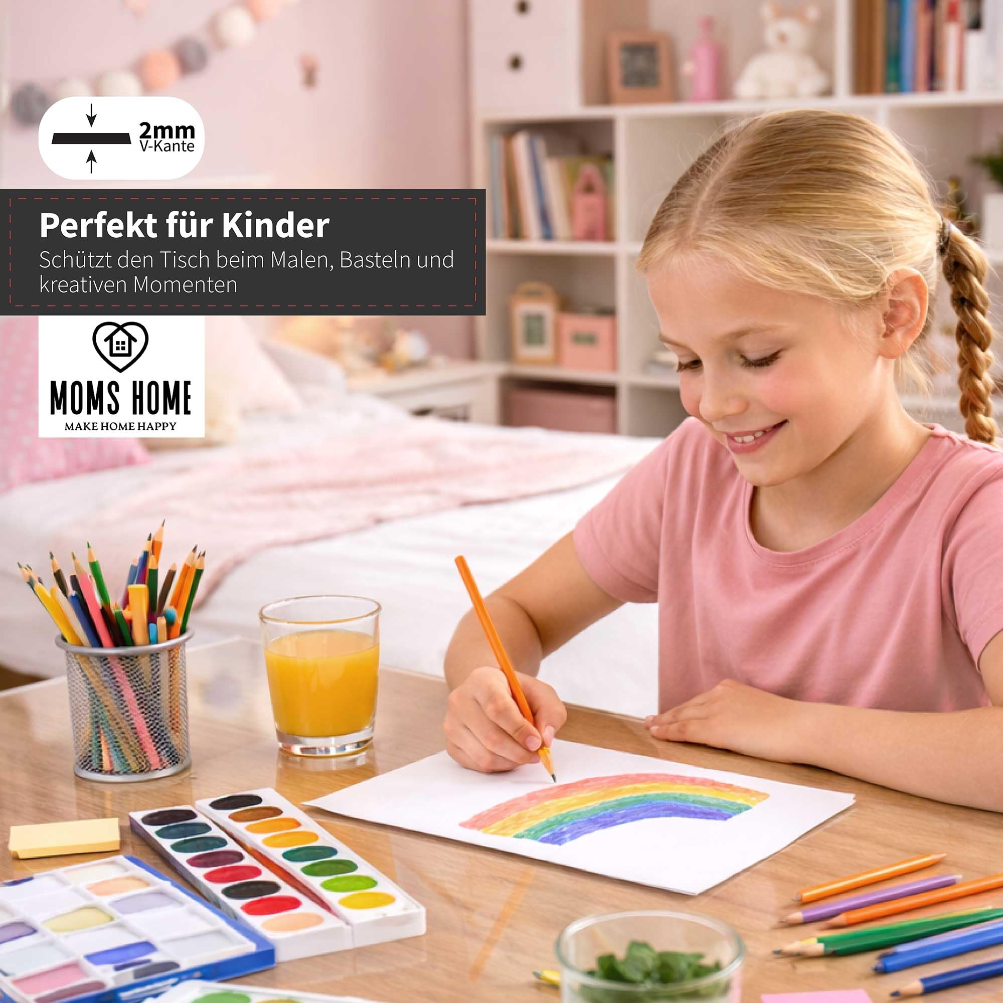 MOM'S HOME Mantel de mesa de PVC transparente y resistente al agua, película protectora transparente a medida, mantel transparente lavable de 2 mm, mantel de plástico para mesa y protector de mesa, 80