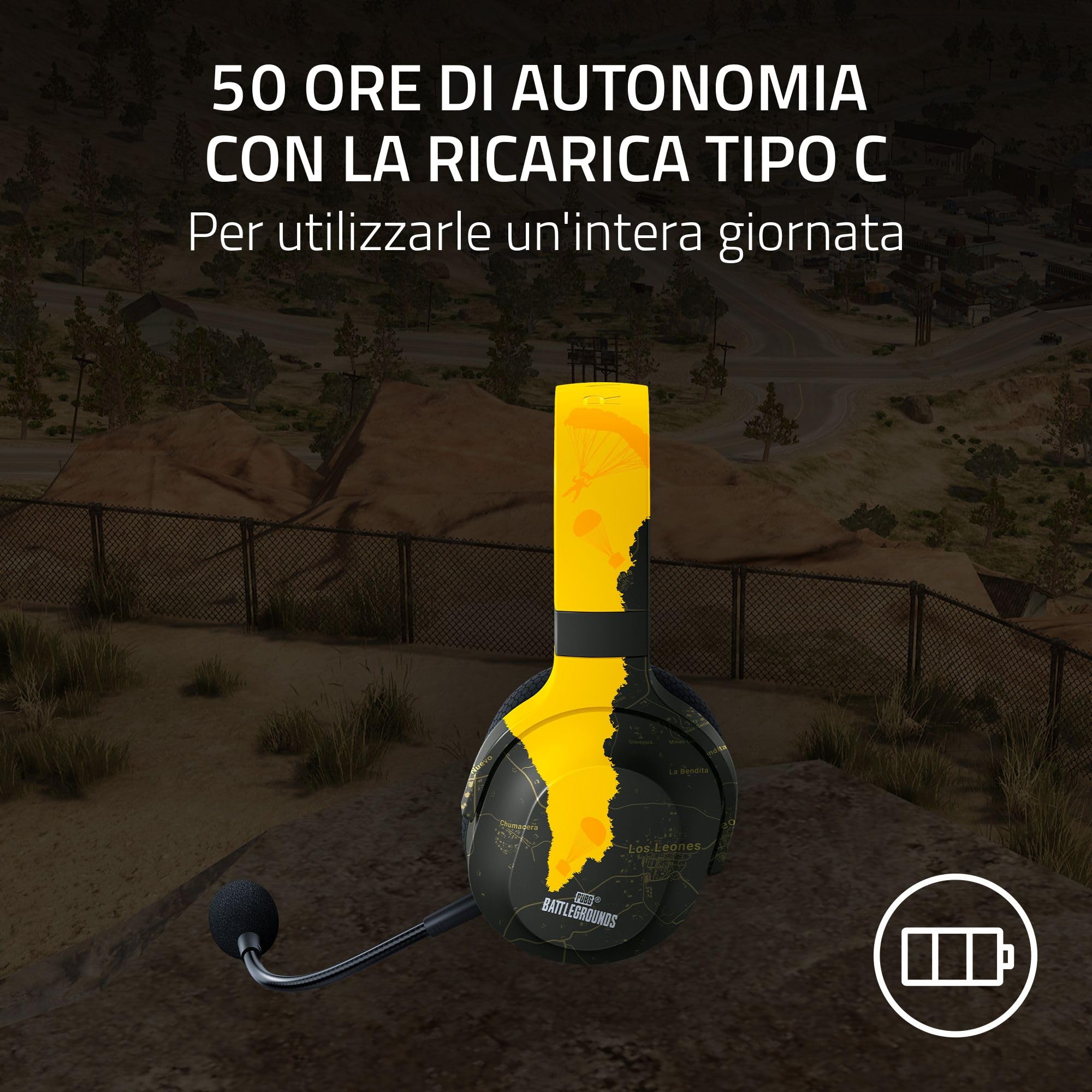 Razer Barracuda X (2022) - Cuffia Wireless Multipiattaperma per Giochi e Dispositivi Mobili (SmartSwitch Dual Wireless, 250 g di Design Ergonomico, Triperce 40 mm, Microfono Cardioide) PUBG Edition