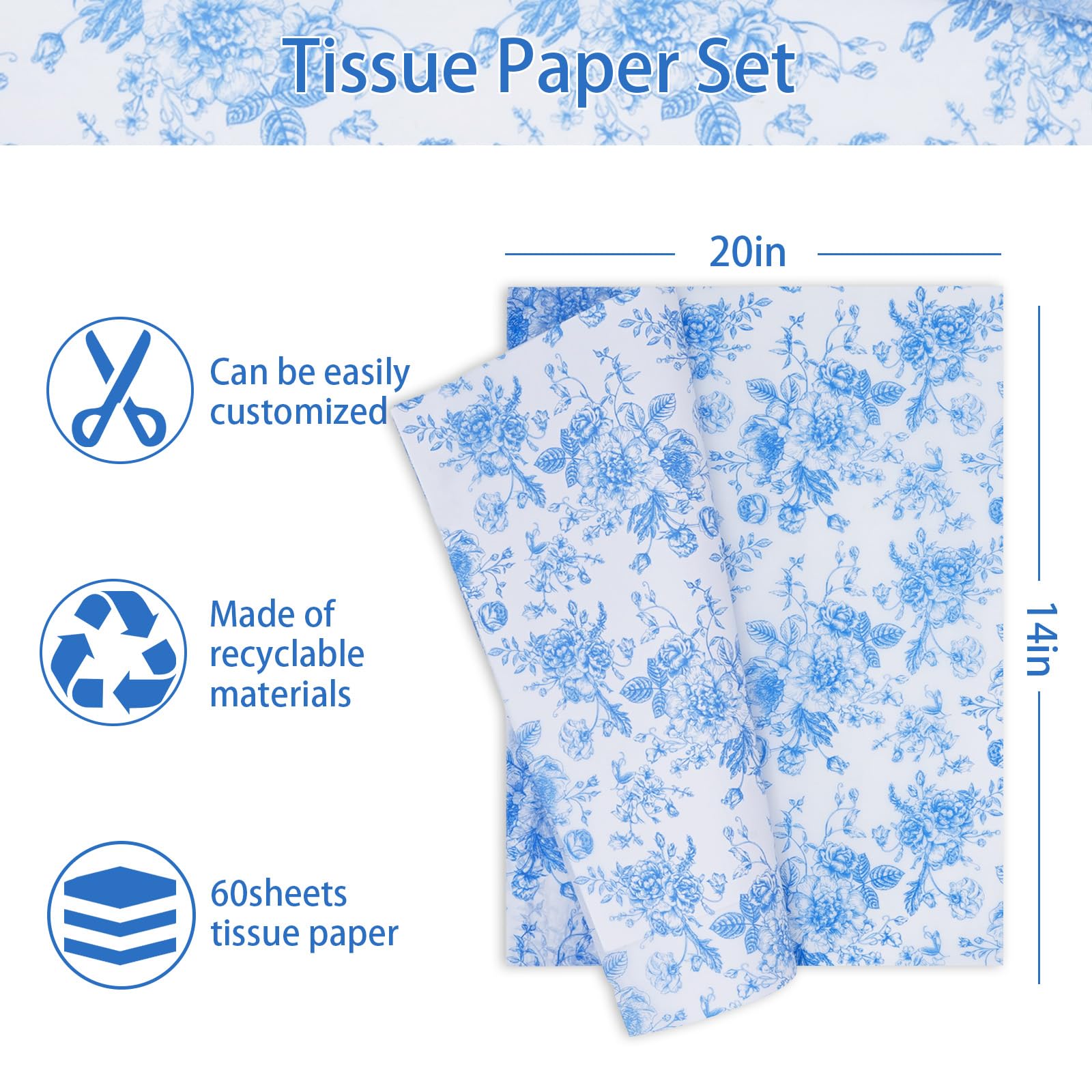 blue tissue paper for wedding dress Red and Blue 2-Pack Tissue Paper — Trudy's Hallmark main image 1