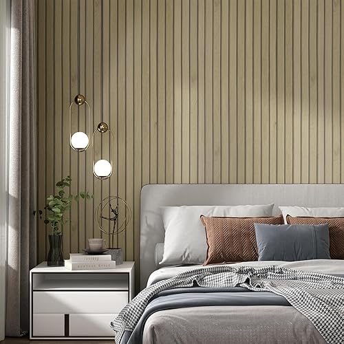 YENHOME Papel tapiz de madera sintética de 30 x 200 pulgadas, extraíble, autoadhesivo, listones de madera para dormitorio, baño, pared de madera,