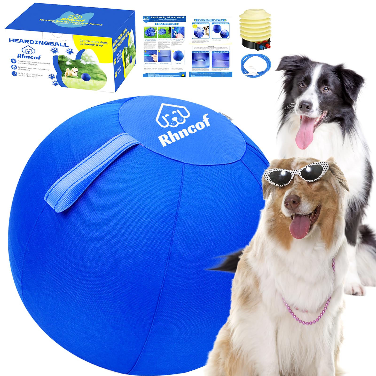 25 Herding Ball for Dogs Horse Large Herding Ball for Australian Shepherd Outdoor Interactive Play - Dog Agility