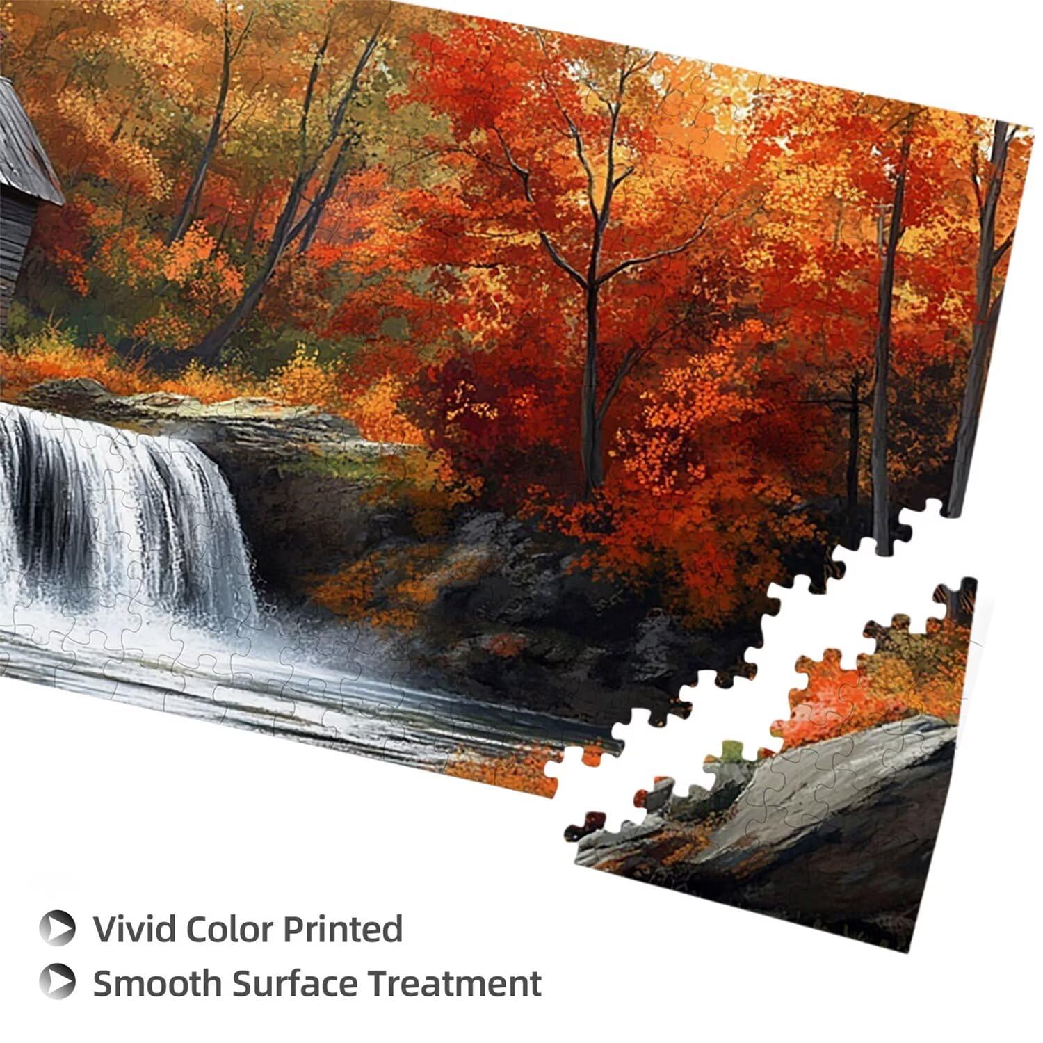Puzzle dla dorosłych 1100 elementów, puzzle domek wodospadowy, puzzle dla dorosłych klasyczne i od 14 lat junior, rodzinne puzzle rozrywka w domu prezent 87x42cm l-785