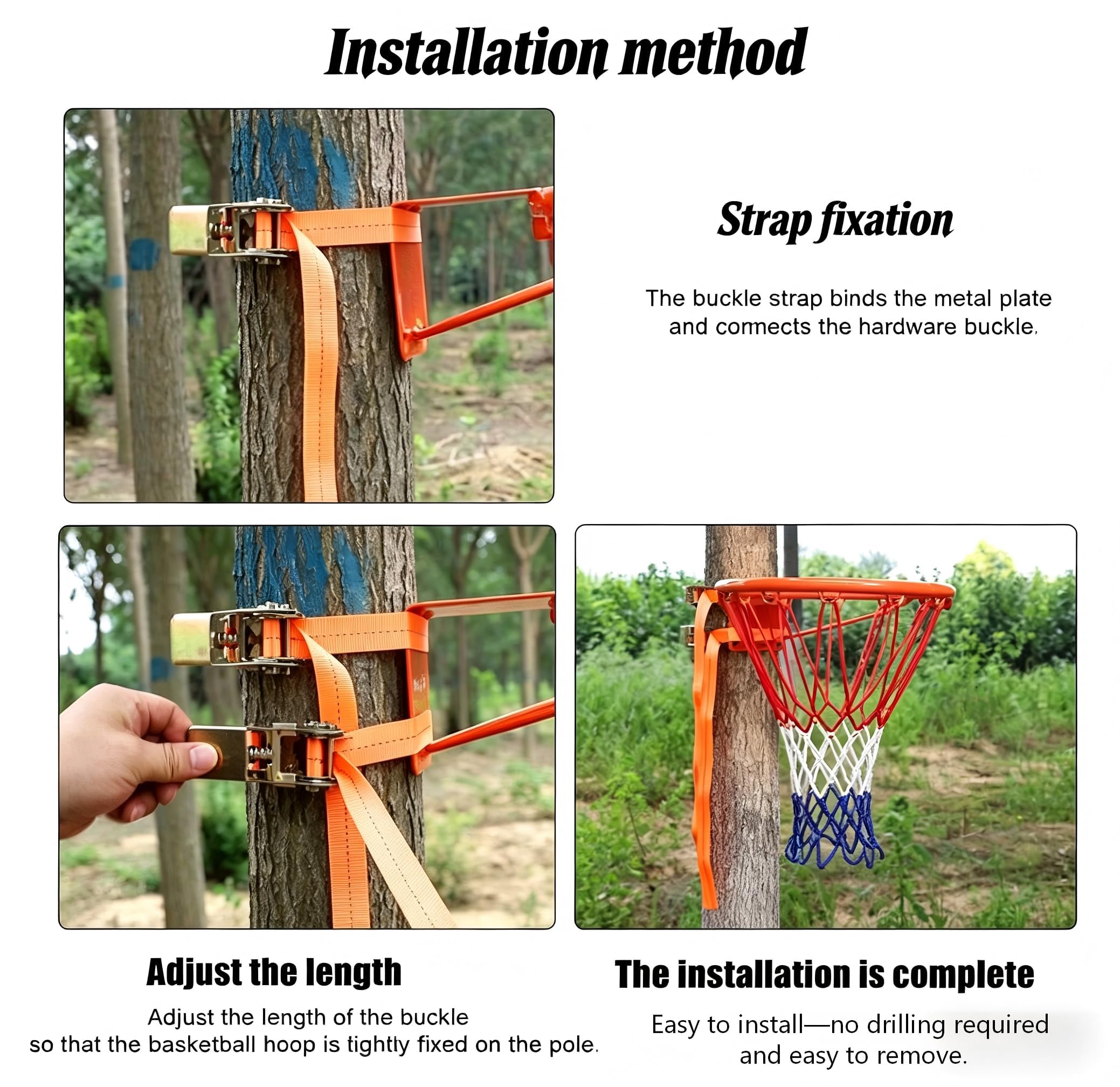 Canestro da basket per esterni, flessibile, senza foratura, per giardino
