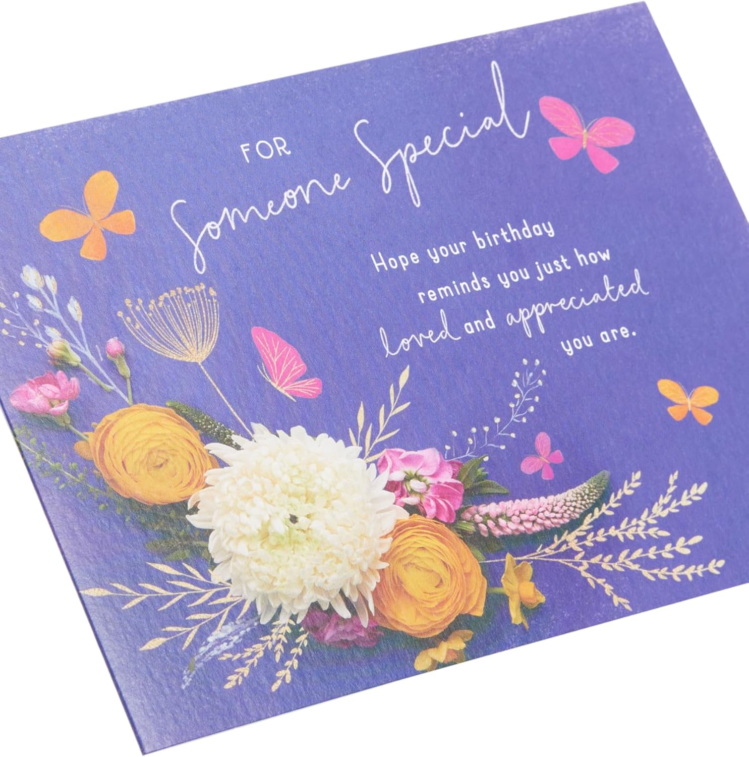 UK Greetings | Birthday Card for Her/Friend | Happy Birthday Gifts | Her, Girls, Women | Blue & Floral Design | With Envelope | 133 x 184 mm
