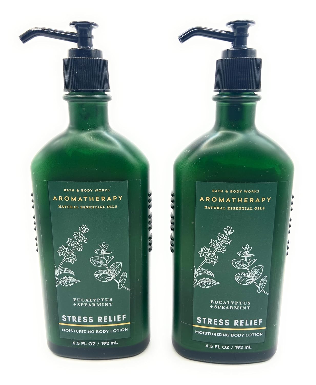 Bath and Body Works Aromatherapy Stress Relief - Eucalyptus-Spearmint Unisex Body Lotion 6.5 fl. oz / 192 ml Each (Pack Of 2)