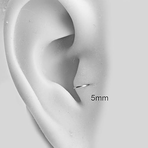 Vista 4 de Aretes de aro para cartílago, nariz, tabique, oreja, hélix, tragus, múltiples piercings para mujeres, hipoalergénicos, finos y pequeños aros