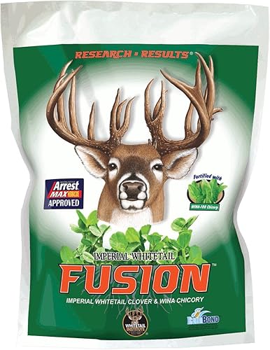 Miniatura 2 de Whitetail Institute FUSION - Semilla de parcela de comida para ciervos, 9.25 libras (1.5 acres) y semillas de parcela de trébol imperial (siembra de