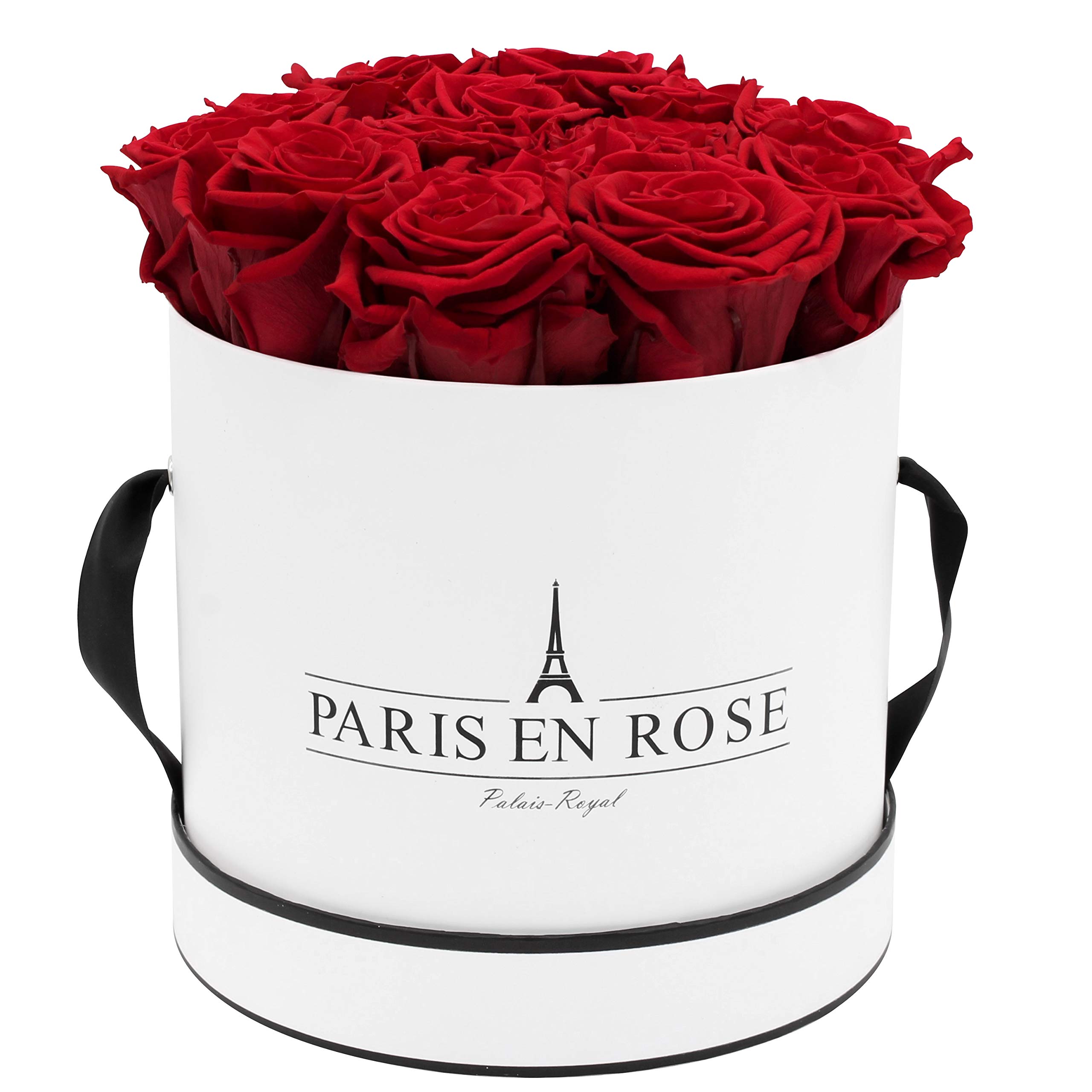 PARIS EN ROSE Rosenbox Mit 4 Infinity Rosen Bordeaux - Ewige Rosen 3 Jahre Haltbar