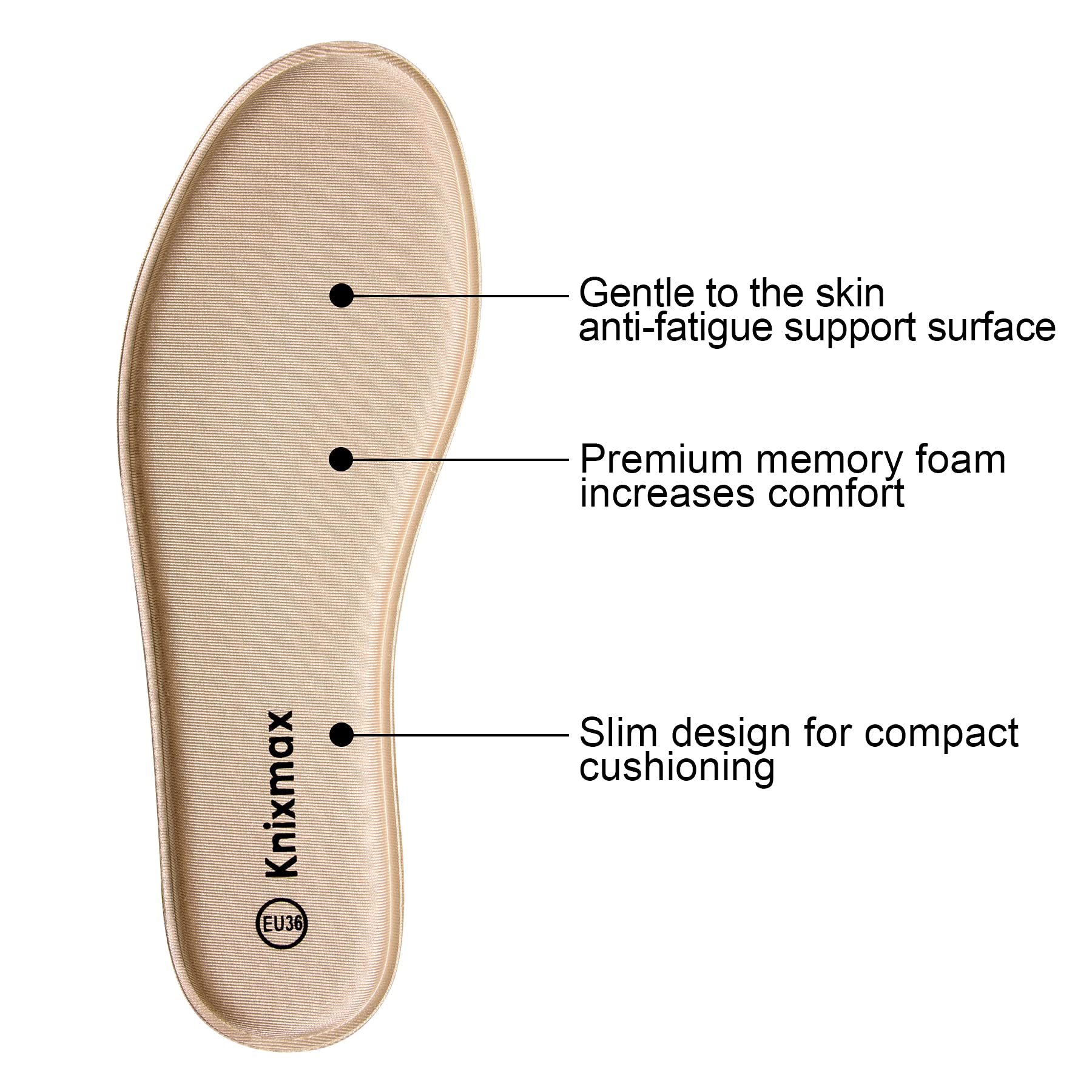 Knixmax Donna Uomo Solette in Memory Foam Inserti per Scarpe Comfort Assorbimento degli urti Imbottitura per il Supporto del Piede Suole Interne