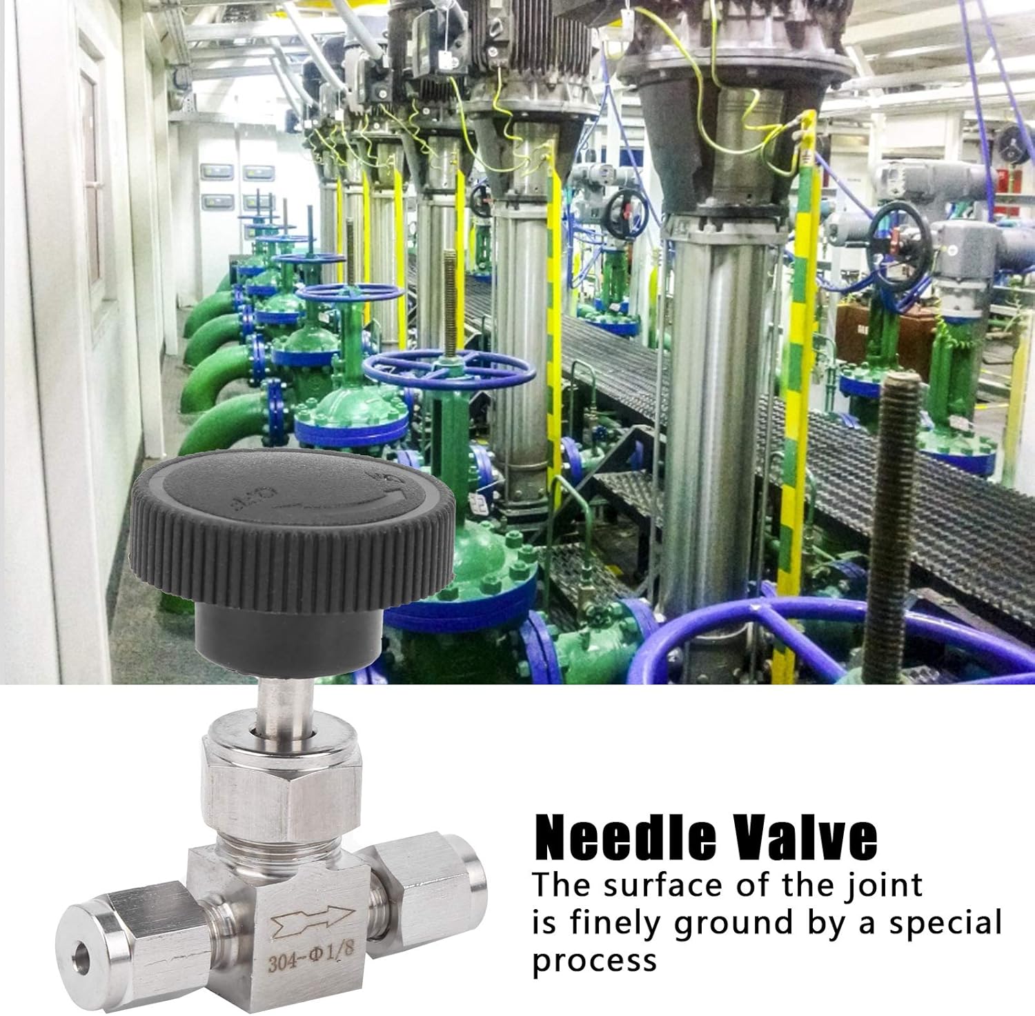 304 ステンレス鋼バルブ、2 ウェイ高圧ニードル流量制御弁、水ガス油水ガス液体用流量制御バルブ(Ф1/8)