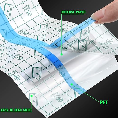 Miniatura 4 de 6 piezas de vendaje adhesivo elástico transparente impermeable rollo de película de vestir protector de ducha cinta transparente para tatuajes