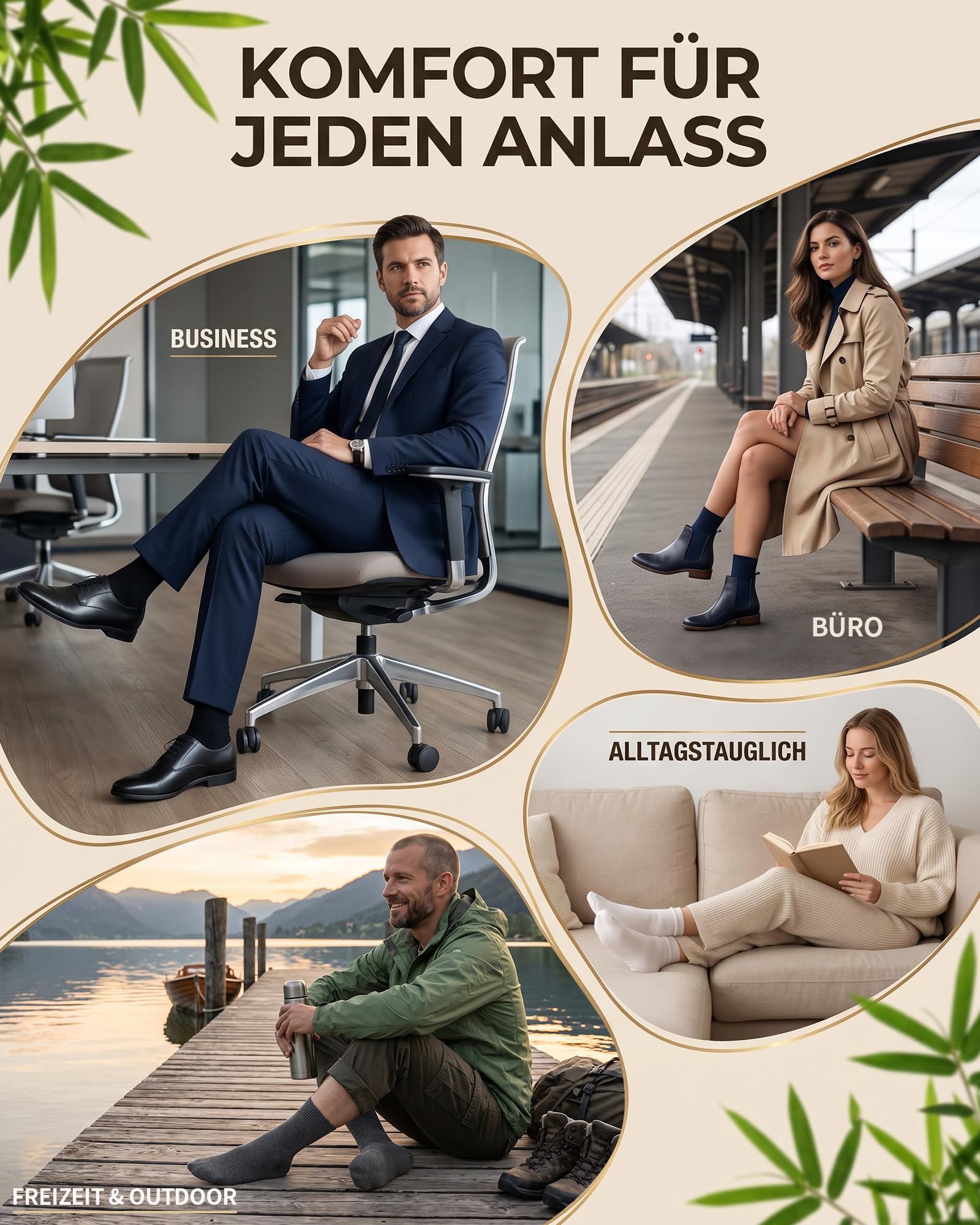 SukModen Business-Socken Herren Damen 10/20 Paar Büro Alltag