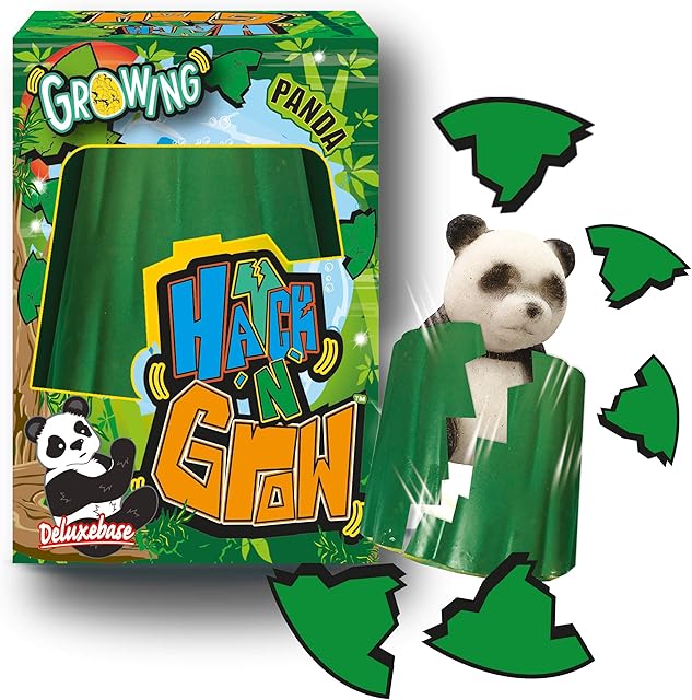 Deluxebase Hatch 'N' Grow - Panda from Small 6.5cm Hatching and Growing Egg with Animal Toy. Place in water for a magical transforming toy that is great for boys and girls