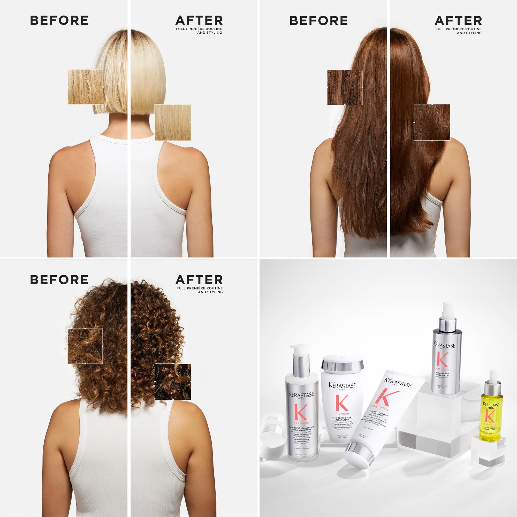 Kérastase, Premiére, Shampoo Decalcificante, 250 ml + Balsamo Decalcificante, Per Capelli Danneggiati, 200 ml