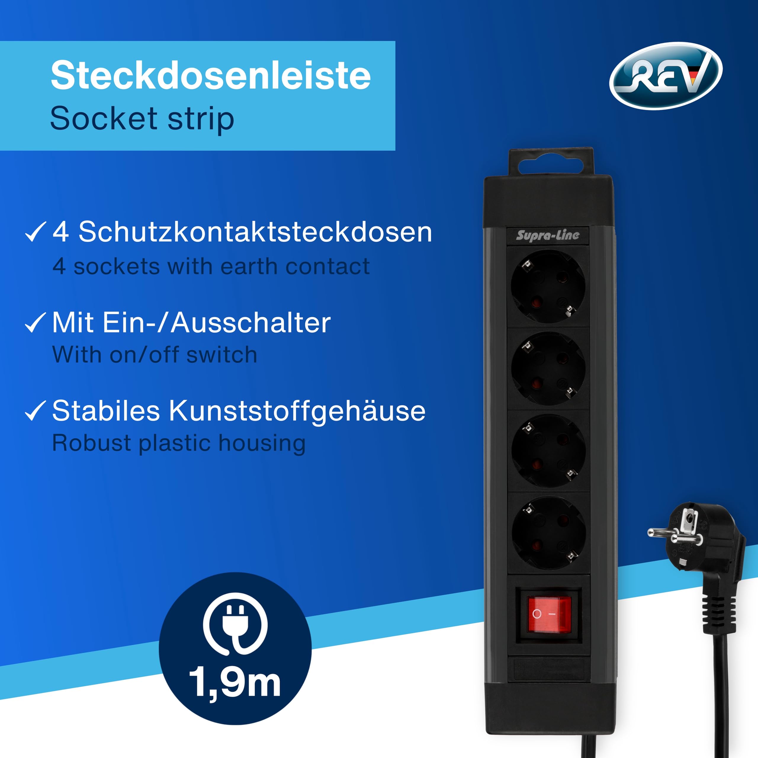 REV Ritter 144171 - Regleta Enchufe Multiple, Regleta Enchufes