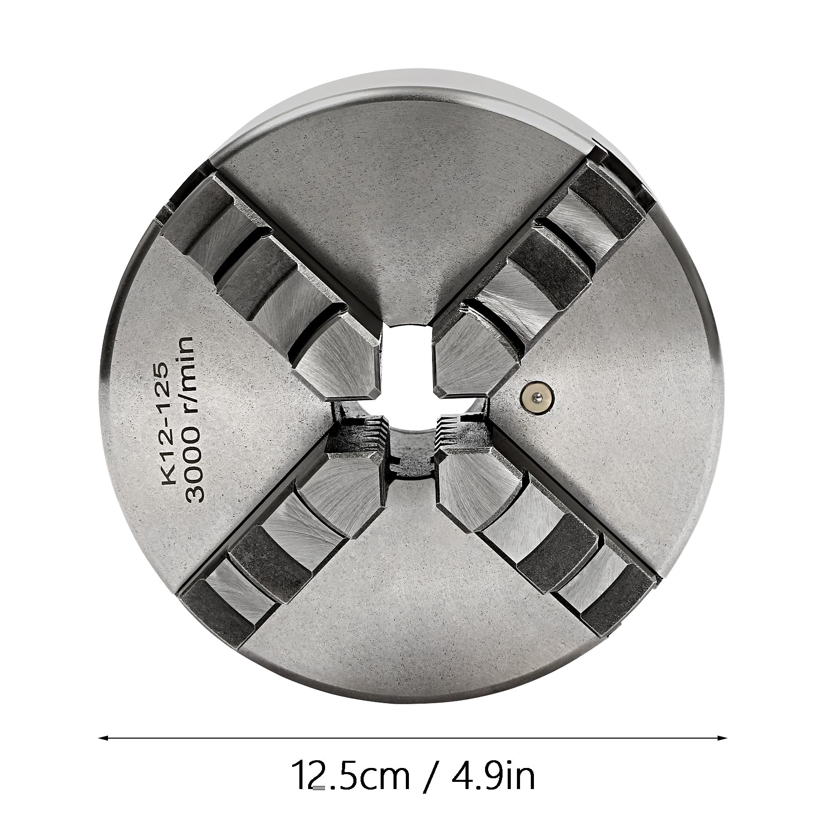 Mandrino a quattro ganasce autocentrante Chuck 4, tornitrice, mandrino trifase Ø 80/100/125 mm, per lavori di fresatura, foratura e tornitura (125 mm)