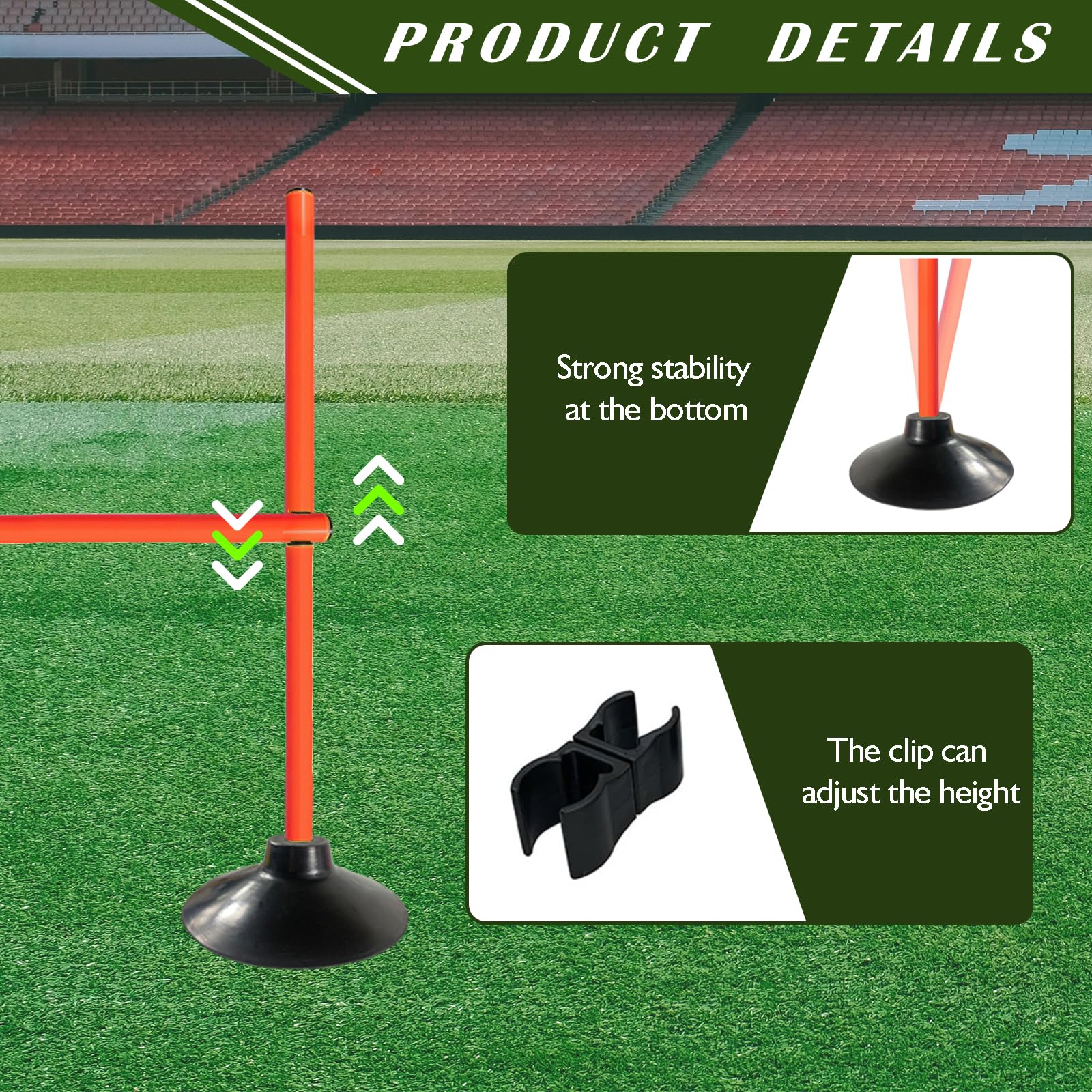 TNZMART Agility-Stöcke, verstellbare Hürden für Fußball, Fußball, Geschwindigkeitstraining, Leichtathletik, 90 cm