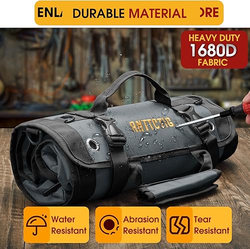 Miniatura 3 de Bolsas de herramientas, bolsa enrollable de herramientas resistente para hombres, regalo del día del padre para papá, esposo y él, bolsa enrollable