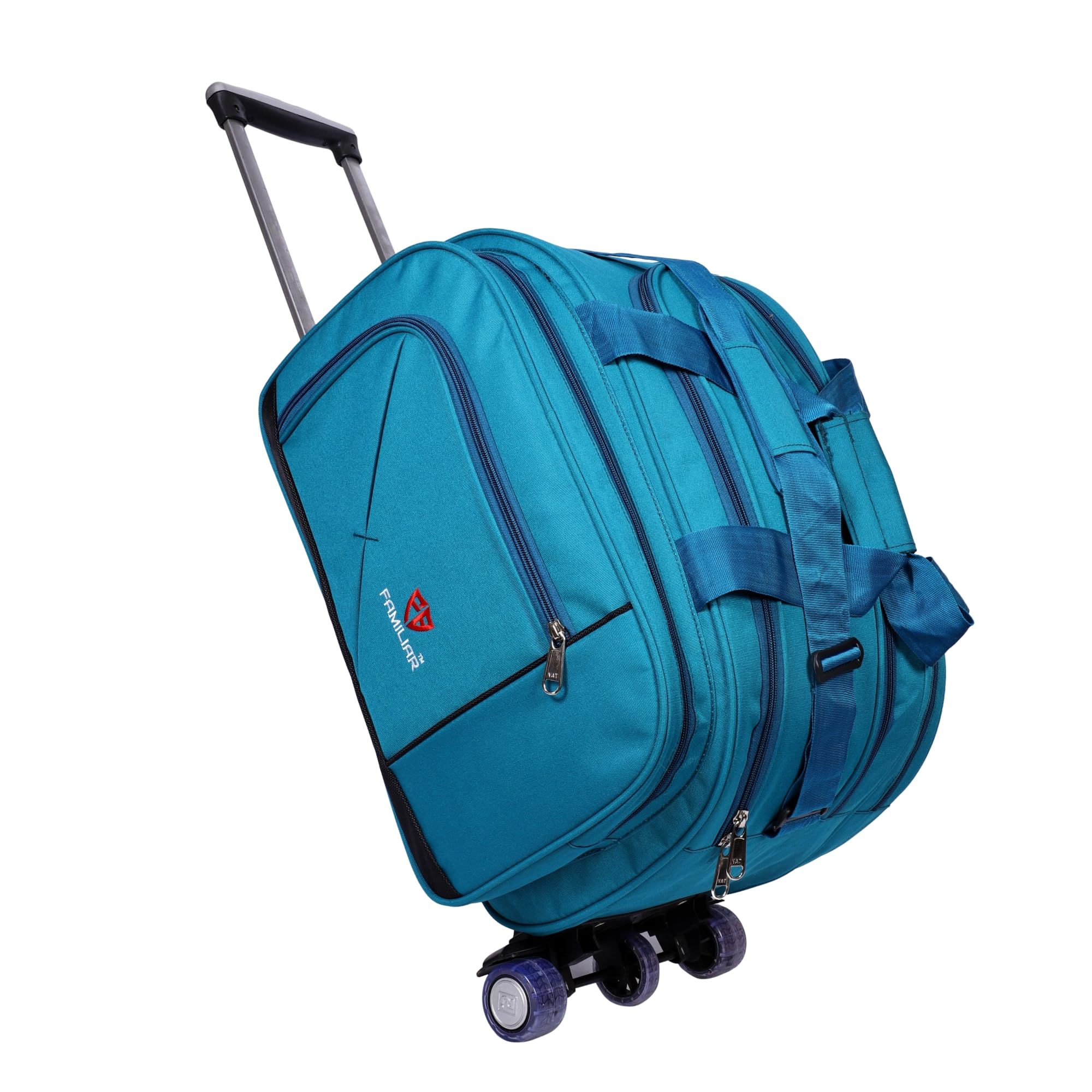 Familiar Duffel Trolley Bag with Wheels | Polyester | 60 L | Blue | Expandable | Lightweight | Travel & Luggage-picture-49