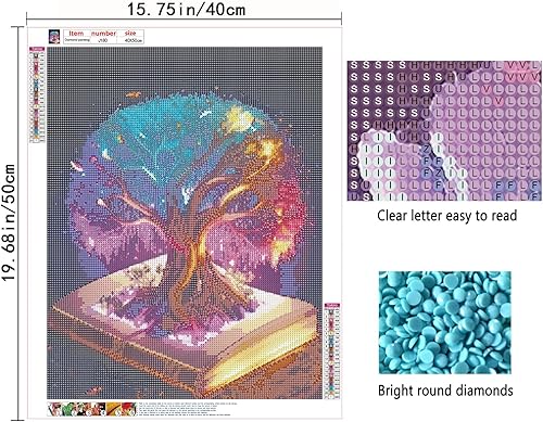 Miniatura 3 de Kits de pintura de diamante 5D de bricolaje de Rousp para adultos, arte con diamantes, árbol de la vida colorido, pintura de diamantes con cristal